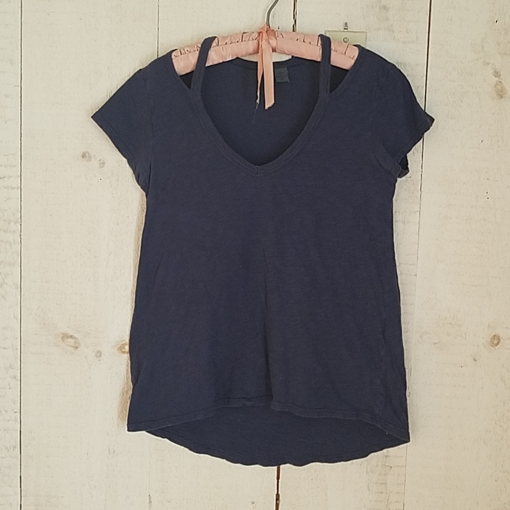 Anthropologie T-shirt with Cut-out Shoulder Design